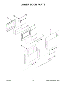 Lower Door Parts parts for Whirlpool Electric Range WGE745C0FE05 from AppliancePartsPros.com