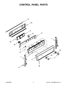 Control Panel Parts parts for Whirlpool Electric Range WGE745C0FH05 from AppliancePartsPros.com