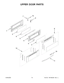 Upper Door Parts parts for Whirlpool Gas Range WGG745S0FE05 from AppliancePartsPros.com