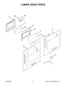Lower Door Parts parts for Whirlpool Gas Range WGG745S0FS05 from AppliancePartsPros.com