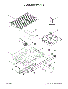 Cooktop Parts parts for Whirlpool Gas Range WGG745S0FS10 from AppliancePartsPros.com