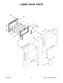 Lower Door Parts parts for Whirlpool Gas Range WGG745S0FS10 from AppliancePartsPros.com