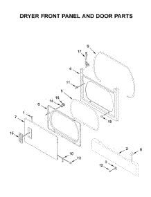 Dryer Front Panel And Door Parts parts for Whirlpool Laundry Center WGT4027HW1 from AppliancePartsPros.com