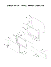 Dryer Front Panel And Door Parts parts for Whirlpool Laundry Center WGTLV27HW1 from AppliancePartsPros.com