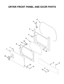 Dryer Front Panel And Door Parts parts for Whirlpool Laundry Center WGTLV27HW2 from AppliancePartsPros.com
