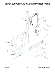 Dryer Support And Washer Harness Parts parts for Whirlpool Laundry Center WGTLV27HW3 from AppliancePartsPros.com