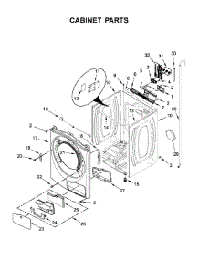 Cabinet Parts parts for Whirlpool Dryer WHD560CHW0 from AppliancePartsPros.com