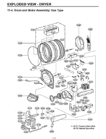 Drum & Motor Assy: Gas Type parts for Lg Laundry Center WKG101HVA from AppliancePartsPros.com