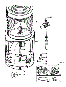 Bowls / Pump Assy parts for  Washer WL26CW1-96215A from AppliancePartsPros.com