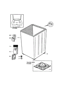 Wrapper Cabinet parts for  Washer WL26CW1-96215B from AppliancePartsPros.com