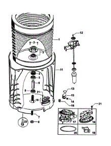 Inner / Outer Bowls / Drain Pump parts for  Washer WL26CW2-96114A from AppliancePartsPros.com