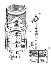 Inner / Outer Bowls / Drain Pump parts for  Washer WL37T26DW1-96125A from AppliancePartsPros.com