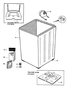 Cabinet parts for  Washer WL42T26CW1-96176B from AppliancePartsPros.com