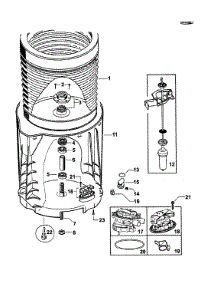 Bowls / Pump parts for  Washer WL42T26KW1-96174A from AppliancePartsPros.com