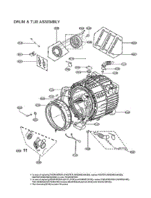Drum & Tub Assy parts for Lg Washer WM3400CW/02 from AppliancePartsPros.com