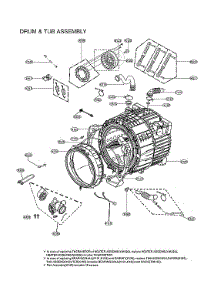 Drum & Tub Assy parts for Lg Washer WM3600HVA/00 from AppliancePartsPros.com
