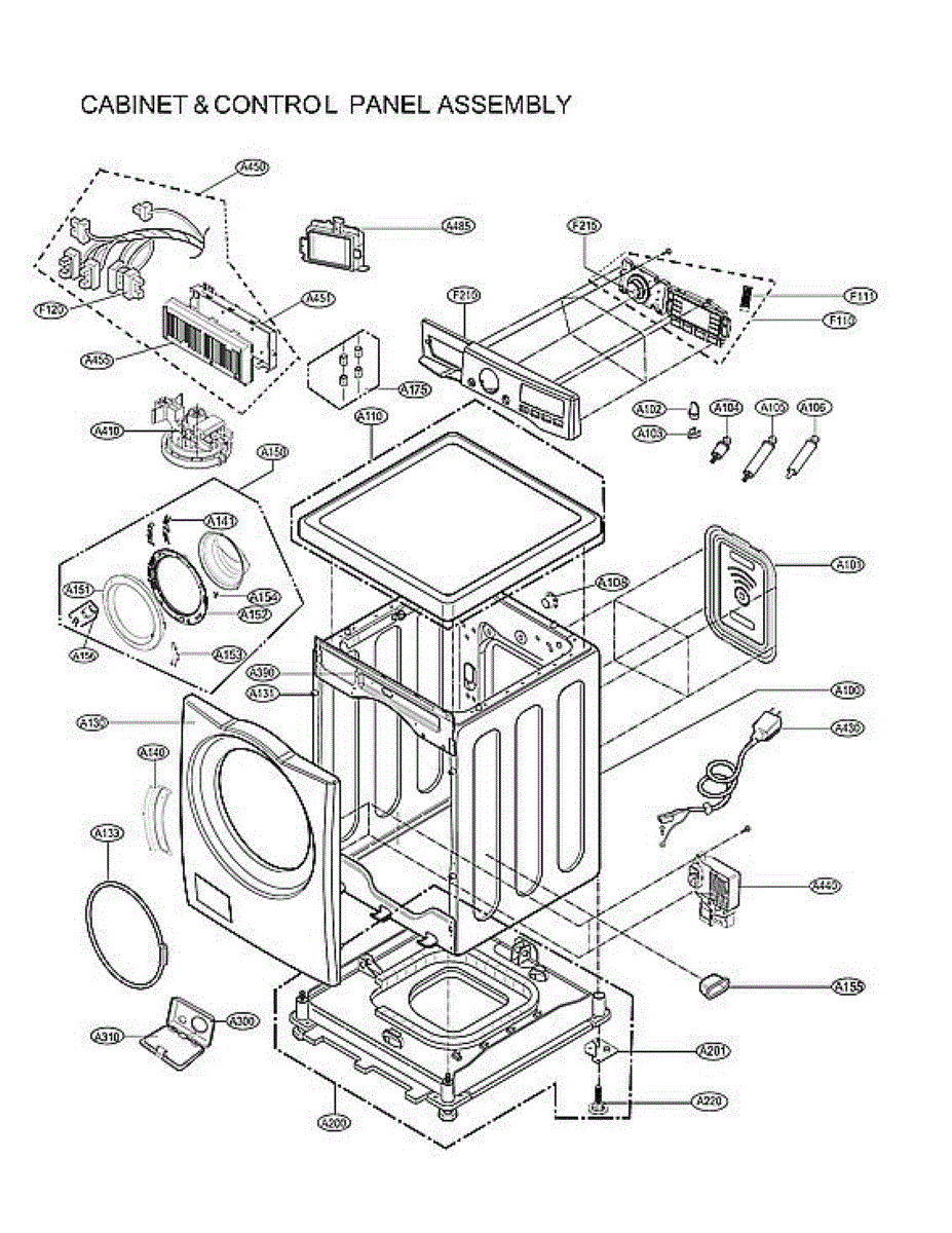 Parts for Lg WM3700HWA/02: Cabinet & Control Panel Assy Parts ...