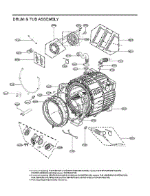 Drum / Tub Assembly parts for Lg Washer WM3900HBA/00 from AppliancePartsPros.com