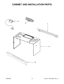 Cabinet And Installation Parts parts for Whirlpool Microwave/Hood Combo WMH32519HZ08 from AppliancePartsPros.com