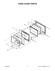 Oven Door Parts parts for Whirlpool Wall Oven/Microwave Combo WOC54EC7HW22 from AppliancePartsPros.com