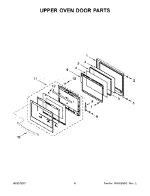 Upper Oven Door Parts parts for Whirlpool Electric Wall Oven WOD77EC7HV20 from AppliancePartsPros.com