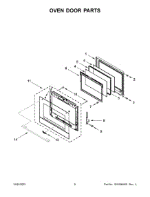 Oven Door Parts parts for Whirlpool Wall Oven/Microwave Combo WOEC5930LZ01 from AppliancePartsPros.com