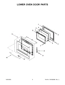 Lower Oven Door Parts parts for Whirlpool Electric Wall Oven WOED3030LS01 from AppliancePartsPros.com