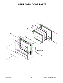 Upper Oven Door Parts parts for Whirlpool Electric Wall Oven WOED5030LB01 from AppliancePartsPros.com