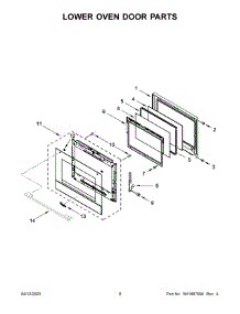 Lower Oven Door Parts parts for Whirlpool Electric Wall Oven WOED5930LZ00 from AppliancePartsPros.com