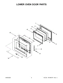 Lower Oven Door Parts parts for Whirlpool Electric Wall Oven WOED5930LZ01 from AppliancePartsPros.com