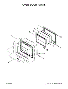 Oven Door Parts parts for Whirlpool Electric Wall Oven WOES5027LB00 from AppliancePartsPros.com