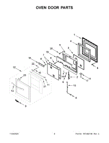 Oven Door Parts parts for Whirlpool Electric Wall Oven WOS51ES4ES02 from AppliancePartsPros.com