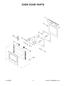 Oven Door Parts parts for Whirlpool Electric Wall Oven WOS52ES4MZ00 from AppliancePartsPros.com