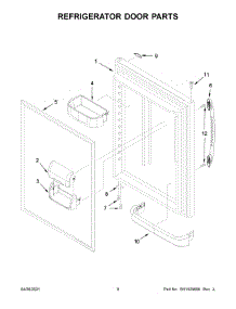 Refrigerator Door Parts parts for Whirlpool Bottom-Mount Refrigerator WRB119WFBB03 from AppliancePartsPros.com