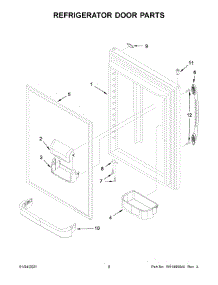 Refrigerator Door Parts parts for Whirlpool Bottom-Mount Refrigerator WRB119WFBW02 from AppliancePartsPros.com