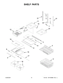 Shelf Parts parts for Whirlpool Bottom-Mount Refrigerator WRB119WFBW03 from AppliancePartsPros.com