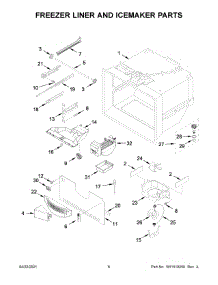 Freezer Liner And Icemaker Parts parts for Whirlpool Bottom-Mount Refrigerator WRB322DMBB03 from AppliancePartsPros.com