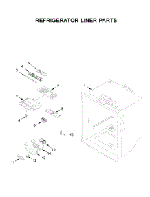 Refrigerator Liner Parts parts for Whirlpool Bottom-Mount Refrigerator WRB322DMBW02 from AppliancePartsPros.com