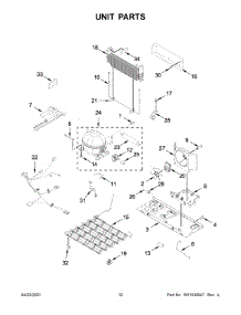 Unit Parts parts for Whirlpool Bottom-Mount Refrigerator WRB329DFBB03 from AppliancePartsPros.com