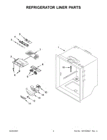 Refrigerator Liner Parts parts for Whirlpool Bottom-Mount Refrigerator WRB329DFBW03 from AppliancePartsPros.com