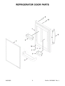 Refrigerator Door Parts parts for Whirlpool Bottom-Mount Refrigerator WRB329DFBW03 from AppliancePartsPros.com