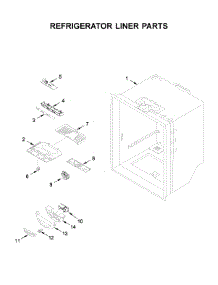 Refrigerator Liner Parts parts for Whirlpool Bottom-Mount Refrigerator WRB329DMBB02 from AppliancePartsPros.com