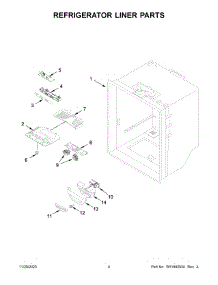 Refrigerator Liner Parts parts for Whirlpool Bottom-Mount Refrigerator WRB329DMBM05 from AppliancePartsPros.com
