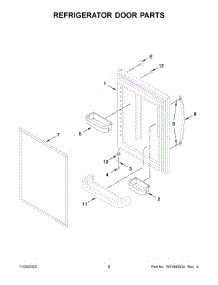 Refrigerator Door Parts parts for Whirlpool Bottom-Mount Refrigerator WRB329DMBM05 from AppliancePartsPros.com