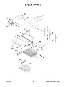 Shelf Parts parts for Whirlpool Bottom-Mount Refrigerator WRB329DMBW03 from AppliancePartsPros.com