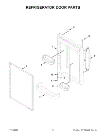 Refrigerator Door Parts parts for Whirlpool Bottom-Mount Refrigerator WRB329LFBM02 from AppliancePartsPros.com