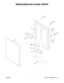 Refrigerator Door Parts parts for Whirlpool Bottom-Mount Refrigerator WRB329LFBM03 from AppliancePartsPros.com