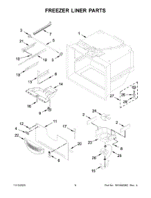 Freezer Liner Parts parts for Whirlpool Bottom-Mount Refrigerator WRB329LFBM05 from AppliancePartsPros.com