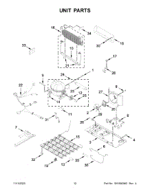 Unit Parts parts for Whirlpool Bottom-Mount Refrigerator WRB329LFBM05 from AppliancePartsPros.com