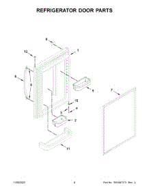Refrigerator Door Parts parts for Whirlpool Bottom-Mount Refrigerator WRB329RFBM05 from AppliancePartsPros.com